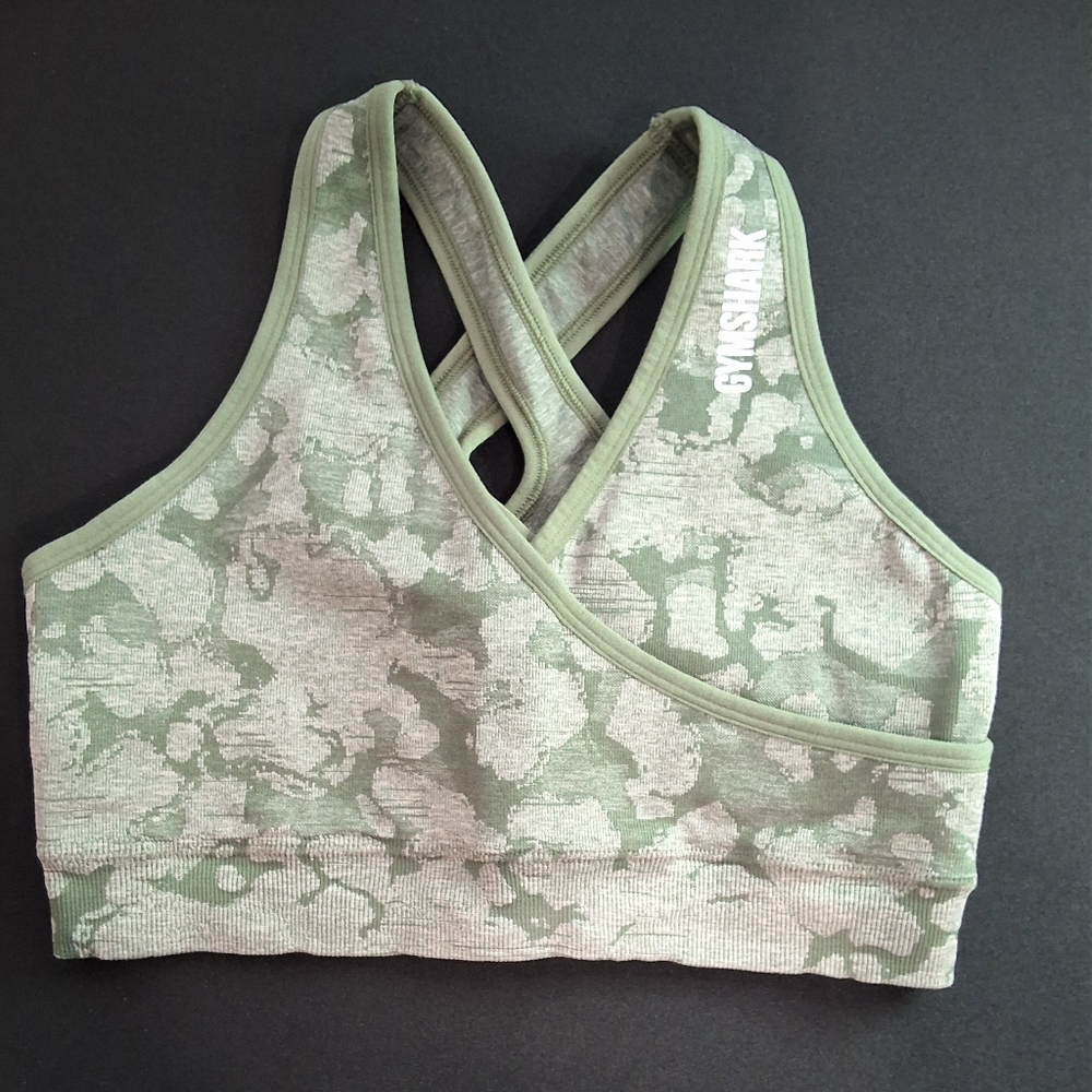 Gymshark Camo Sports Bra - Olive Green